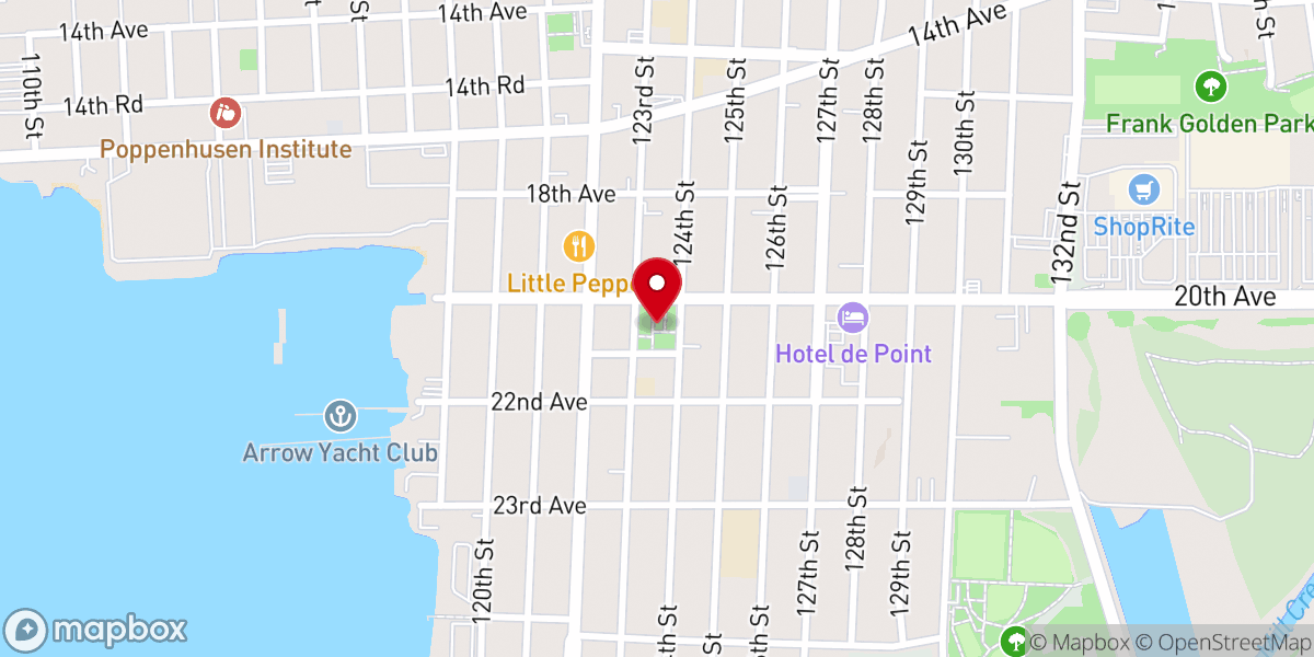 Map showing location of Poppenhusen Playground