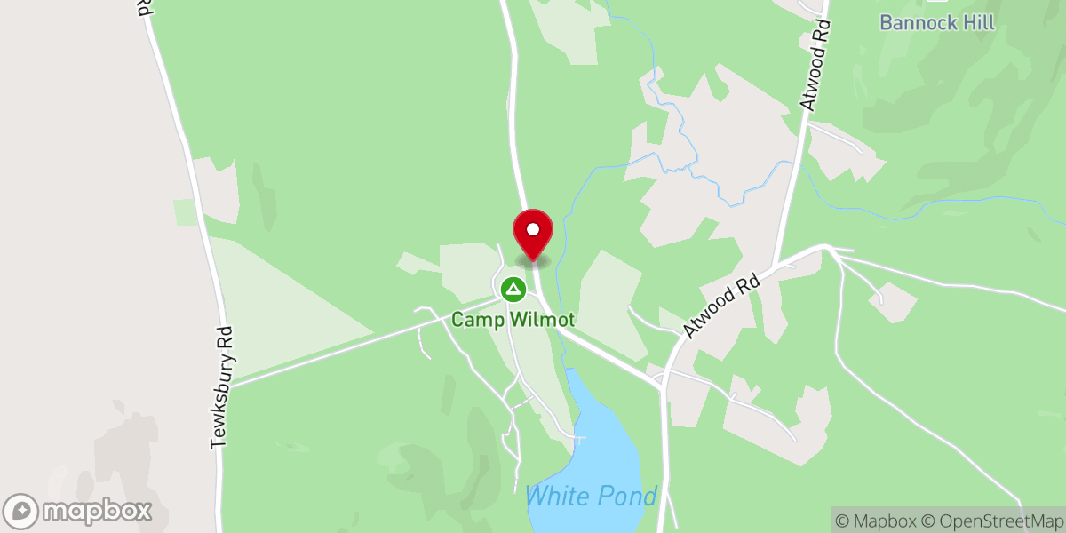 Map showing location of Camp Wilmot