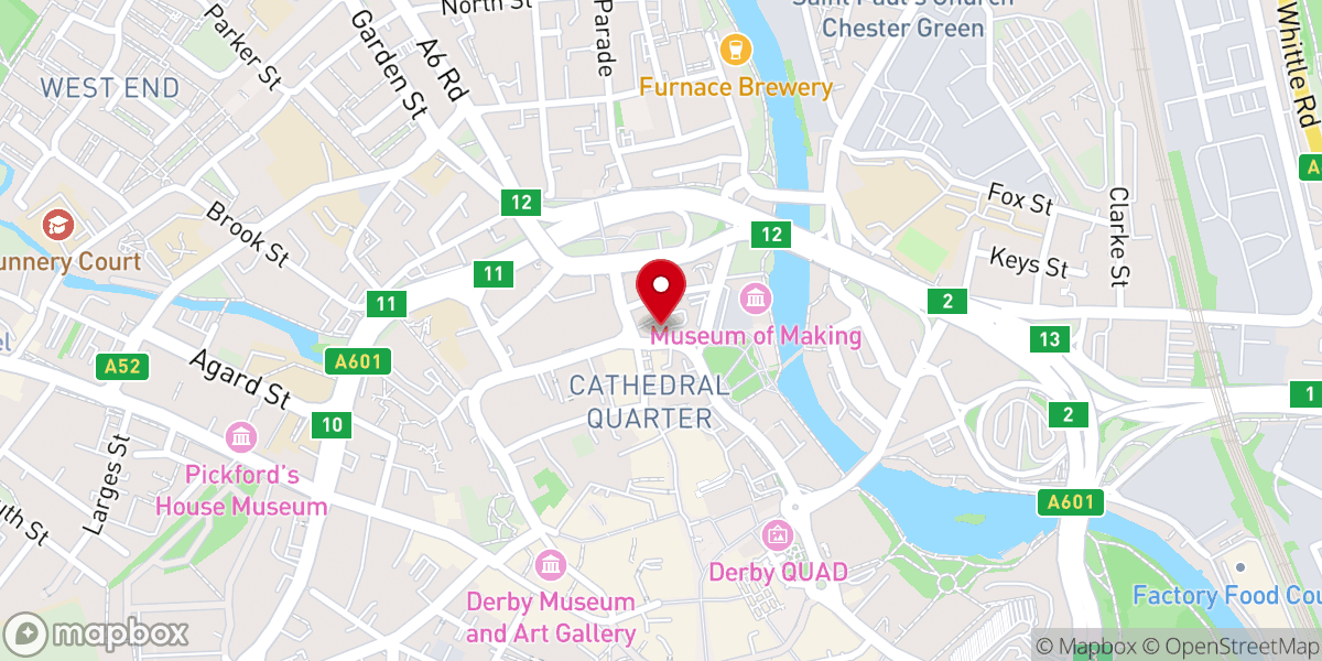 Map showing location of Diocese of Derby