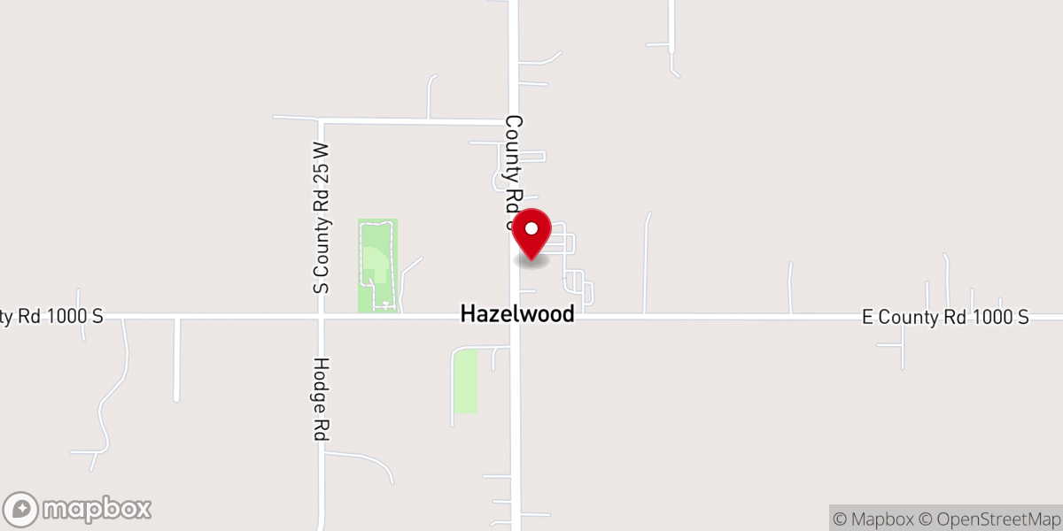 Map showing location of Hazelwood Christian Church