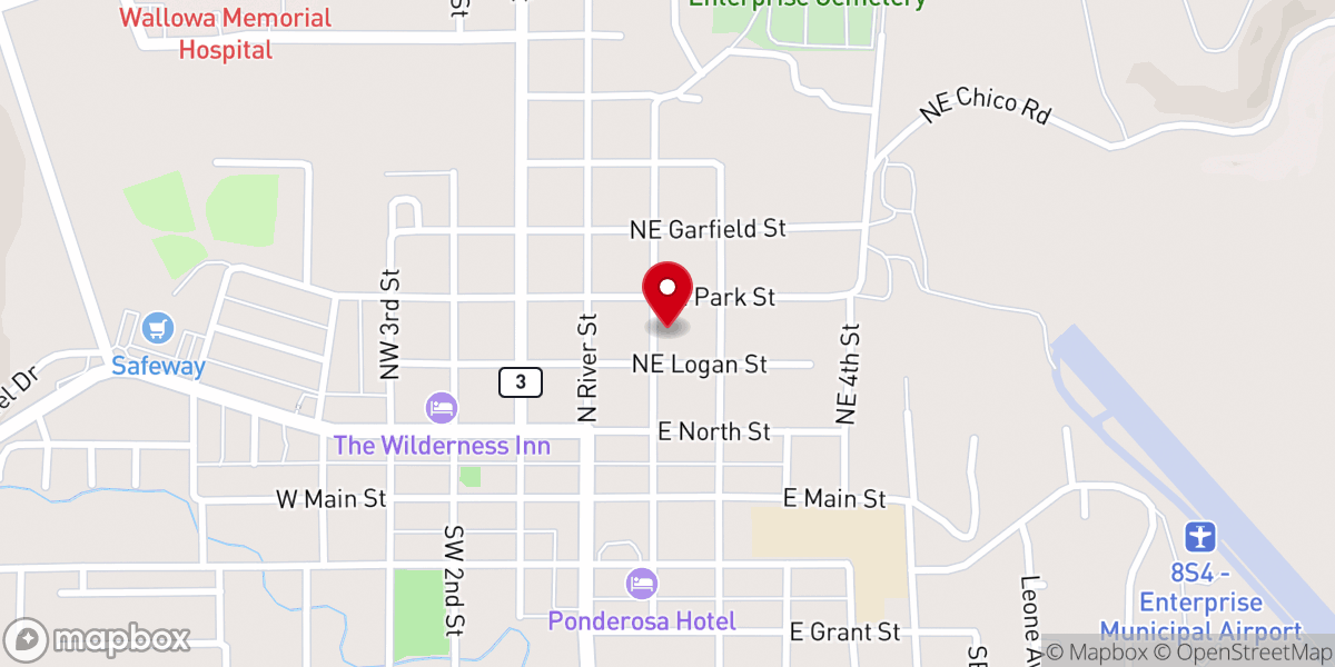 Map showing location of Enterprise Community Congregational Church