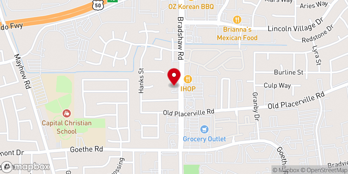 Map showing location of Cordova Church of the Nazarene