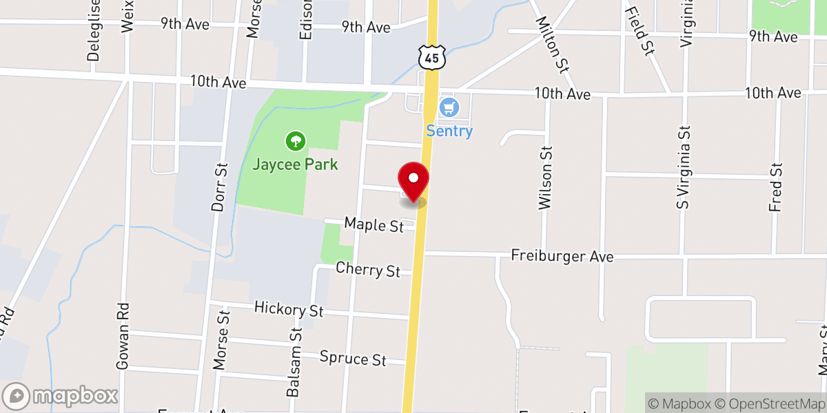 Map showing location of Cavalry Lutheran Church