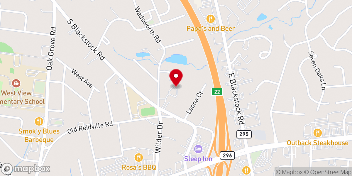Map showing location of Vineyard Church of God