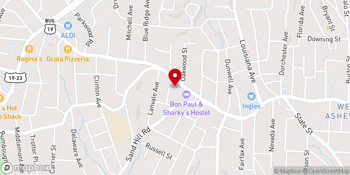 Map showing location of The Refreshing Center of Asheville