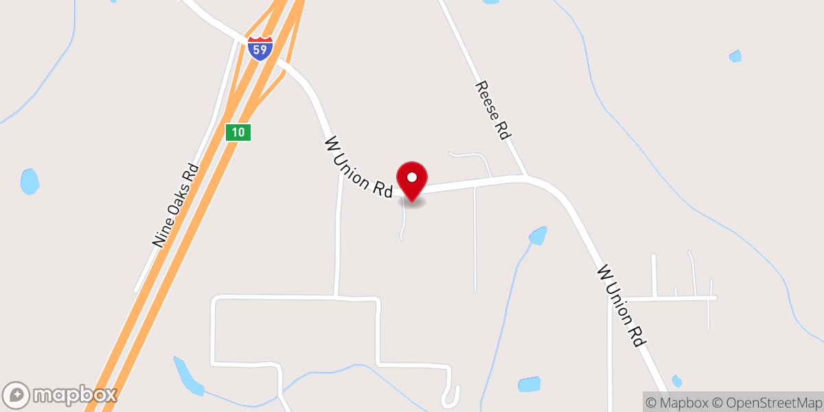 Map showing location of West Union Baptist Church