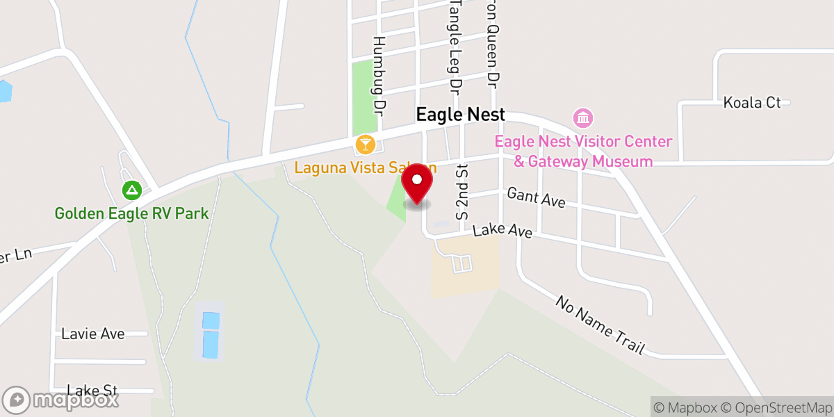 Map showing location of Eagle Nest Baptist Church