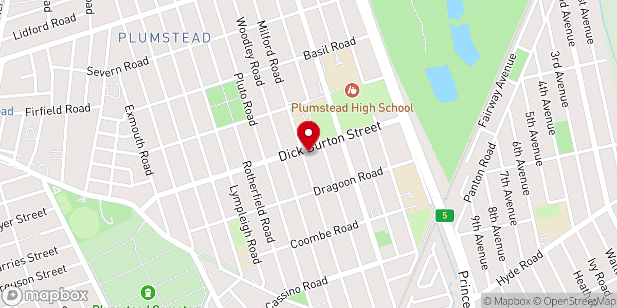 Map showing location of St. Faith's Church