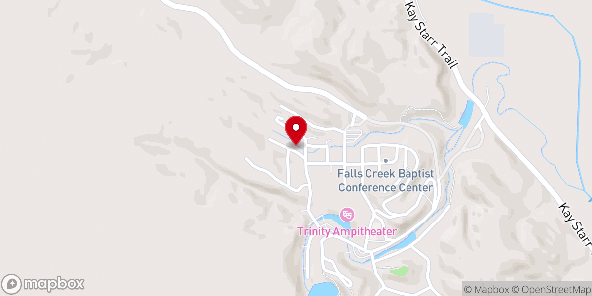 Map showing location of FBC Blanchard Falls Creek Cabin