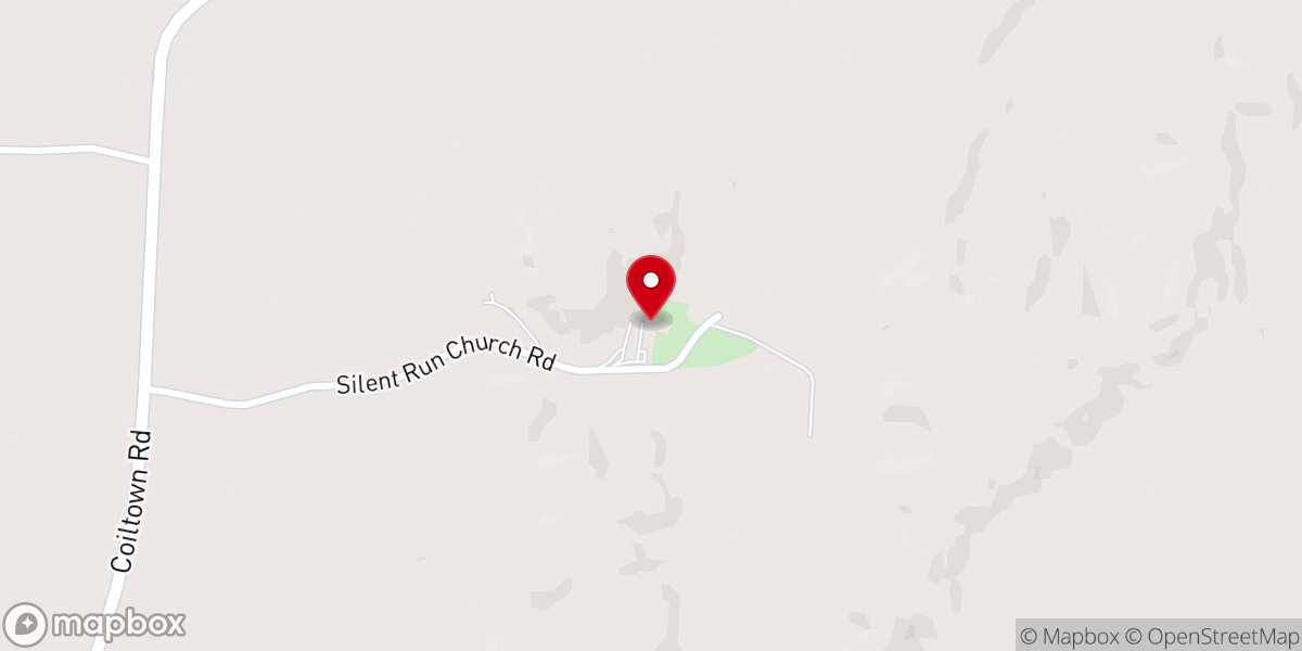 Map showing location of Silent Run Church