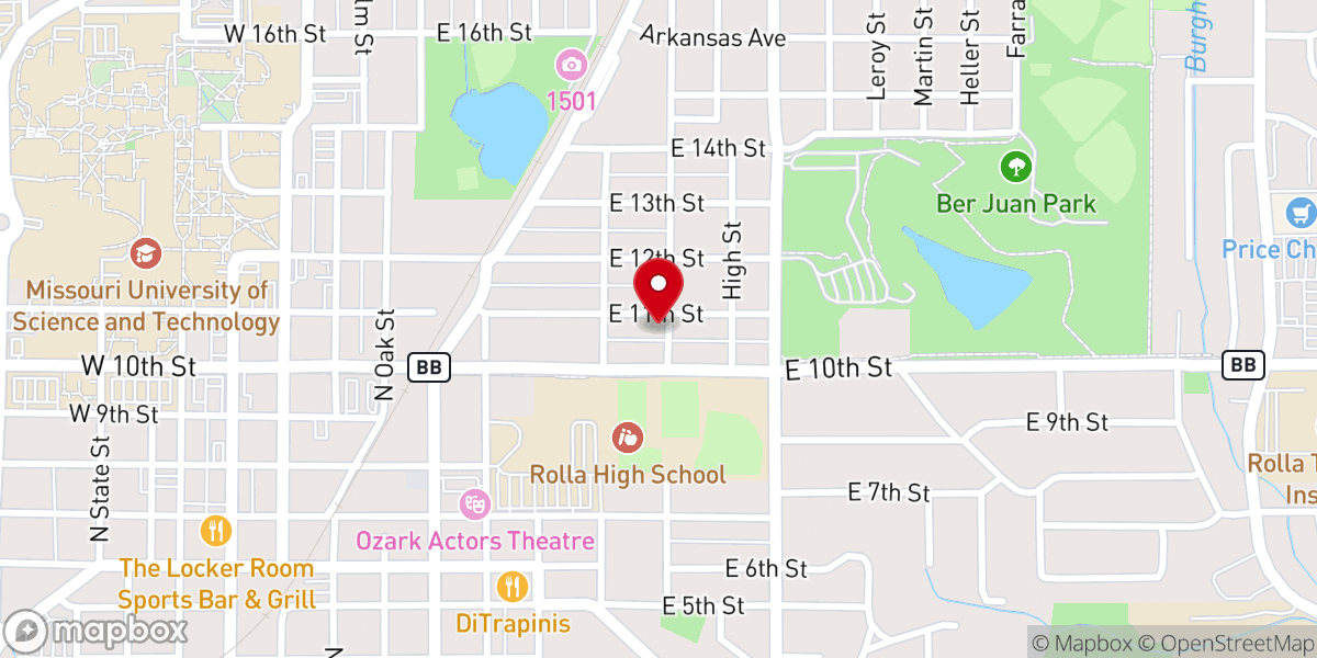Map showing location of Unitarian Universalist Fellowship