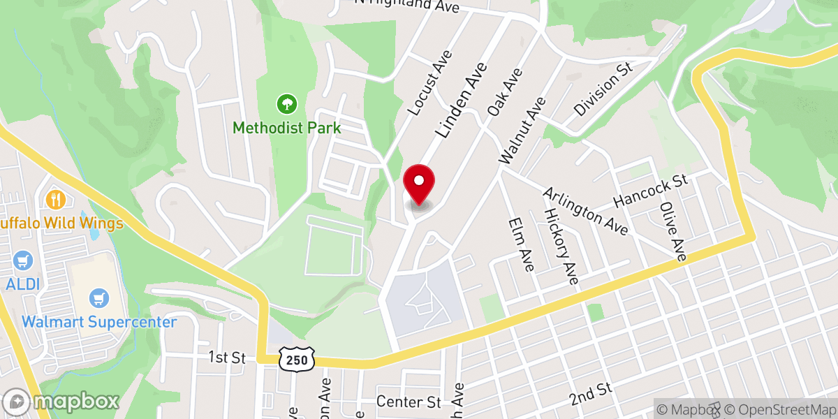 Map showing location of Trinity Episcopal Church