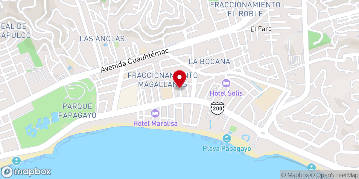 Map showing location of Comunidad Acapulco Costera