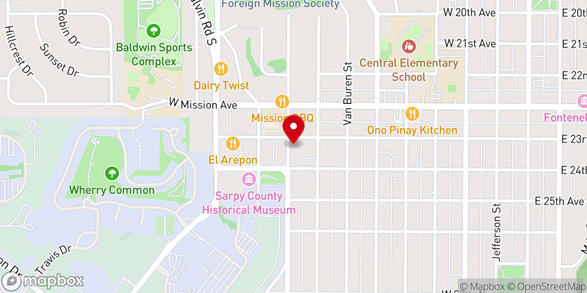 Map showing location of St Mary's of Bellevue Catholic Church