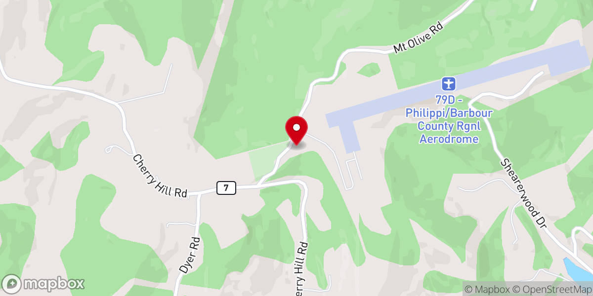 Map showing location of Mount Olive Baptist Church