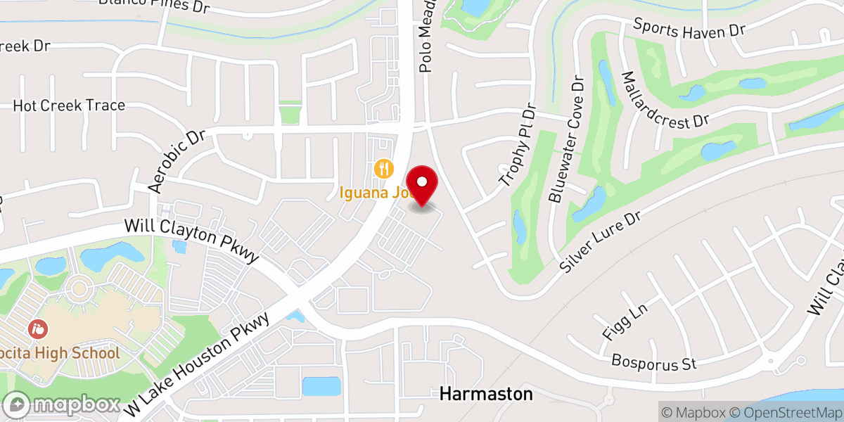 Map showing location of Houston Northeast Church