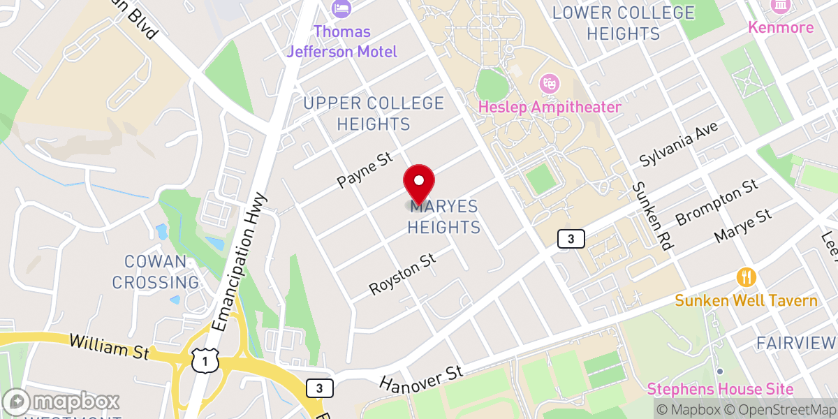 Map showing location of Christ Lutheran Church