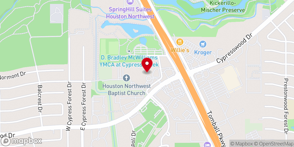 Map showing location of Houston Northwest Church
