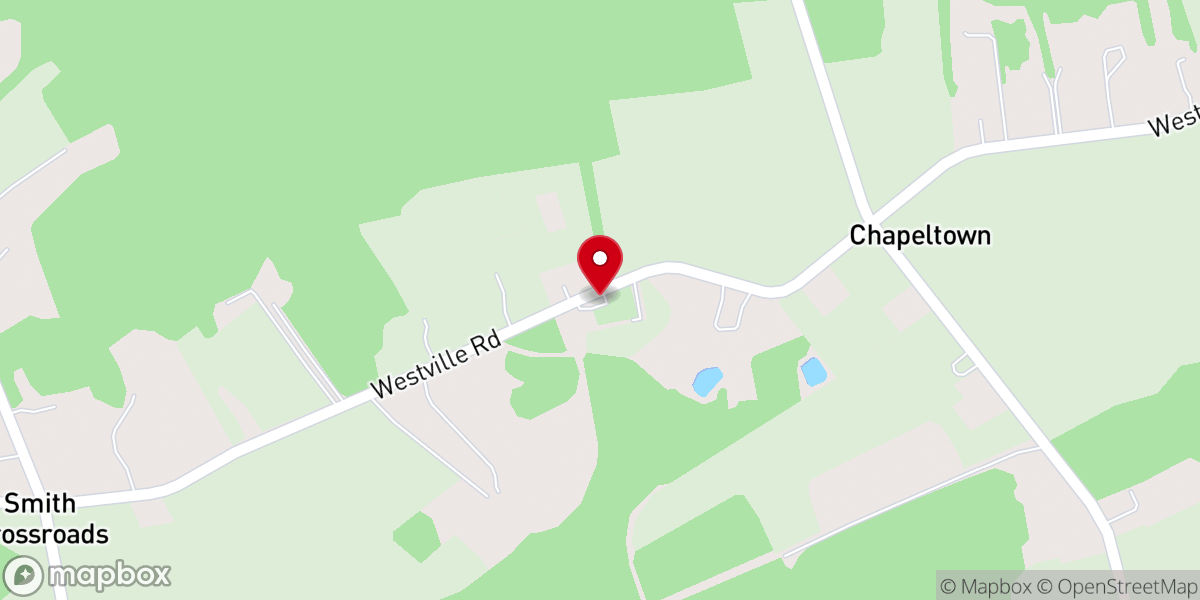 Map showing location of Thomas' Methodist Episcopal Chapel