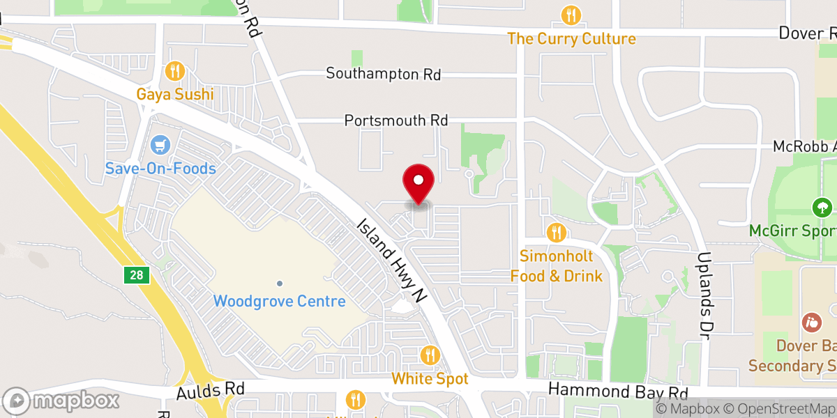 Map showing location of Salvation Army Thrift Store