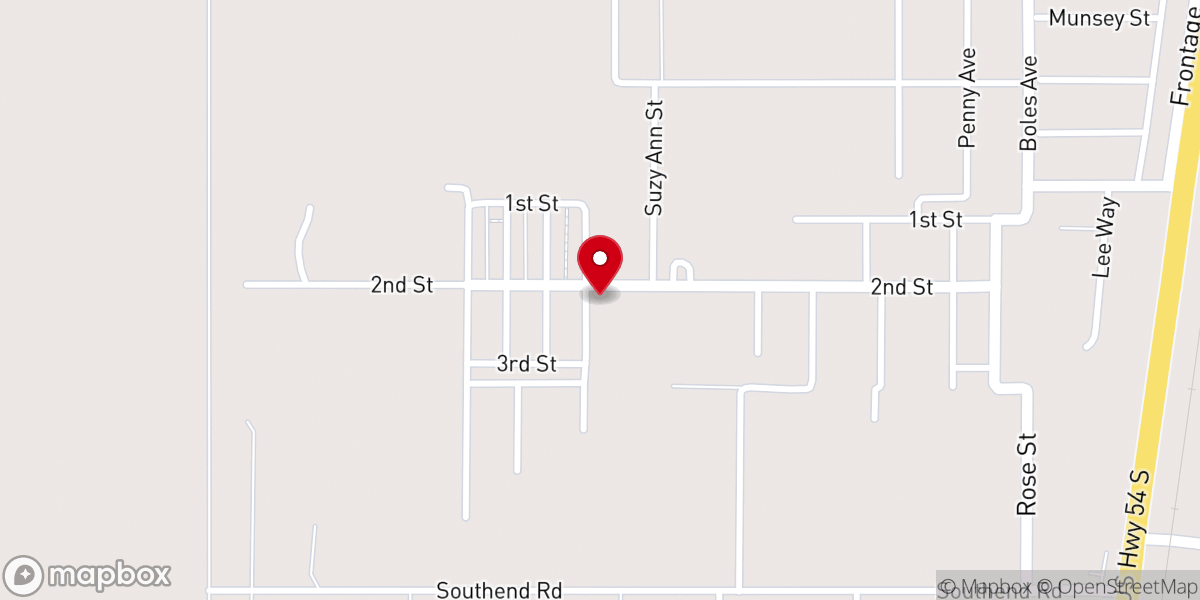 Map showing location of Boles Acres Baptist Church