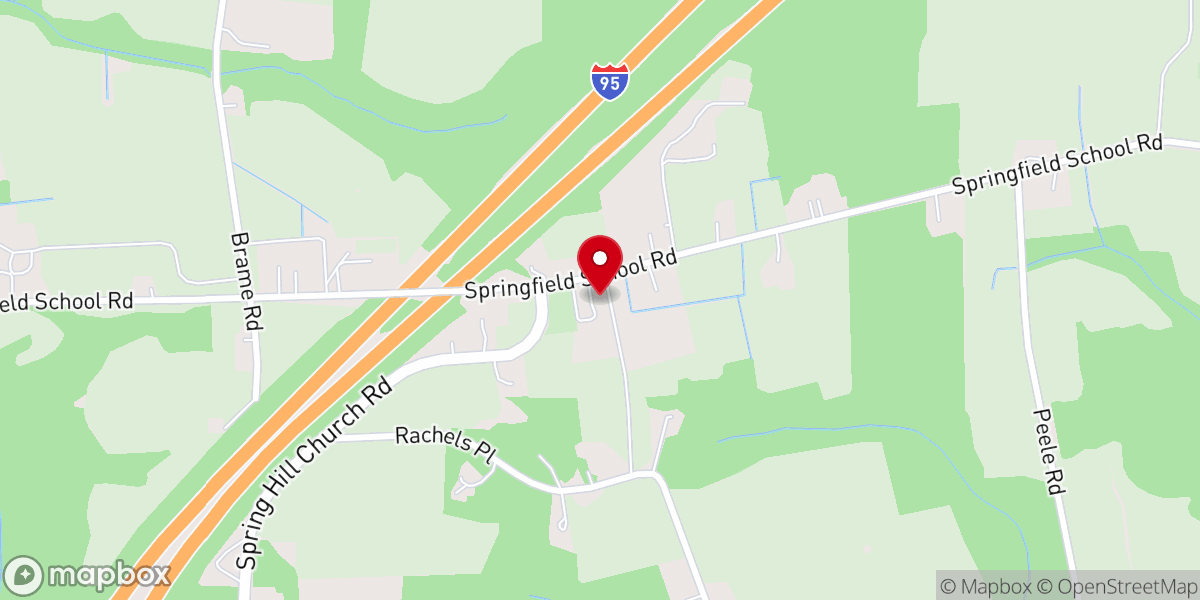 Map showing location of Spring Hill Presbyterian Church