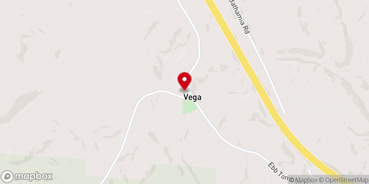 Map showing location of Vega Church
