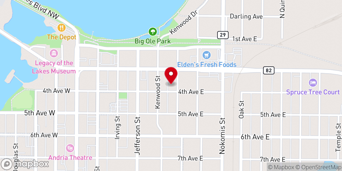 Map showing location of Zion Lutheran Church and School