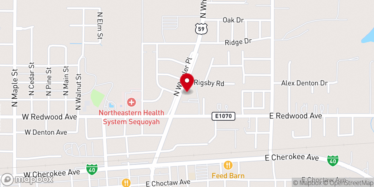 Map showing location of First Christian Church