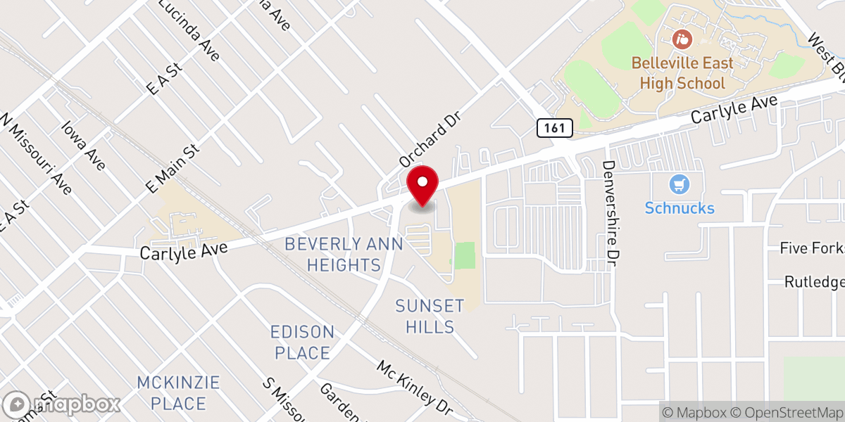 Map showing location of Zion Lutheran Church Belleville