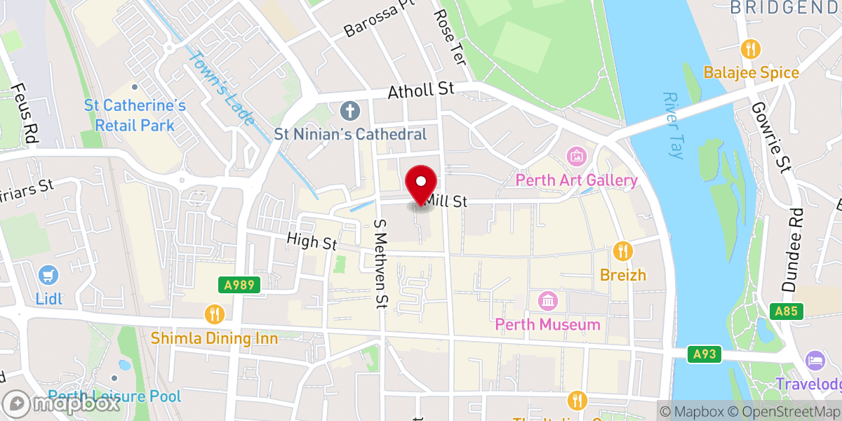 Map showing location of Perth North Church
