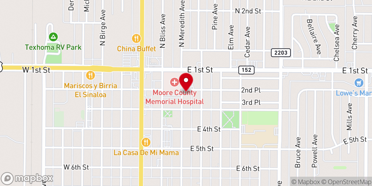 Map showing location of St. John's Lutheran Church