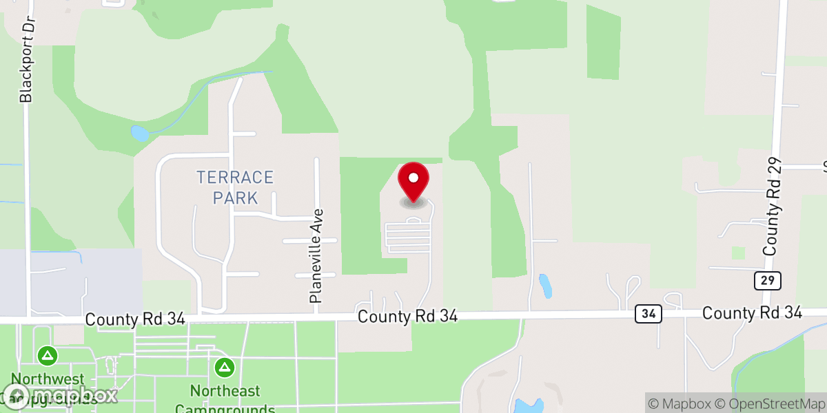 Map showing location of Harvest Community Church