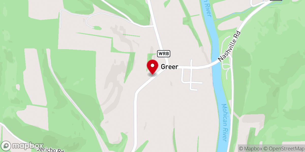 Map showing location of Greer Wesleyan Church