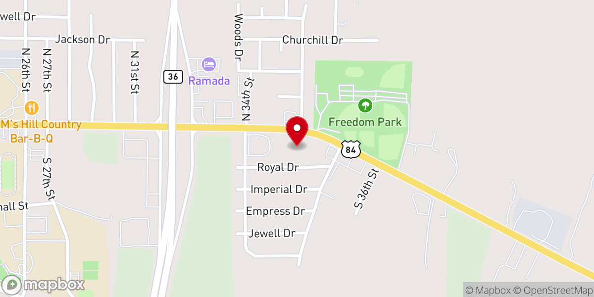 Map showing location of Cedar Grove Church
