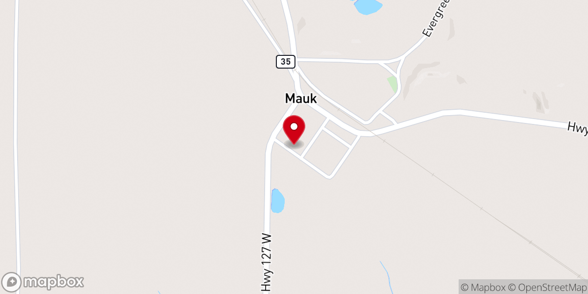 Map showing location of Mauk Baptist Church