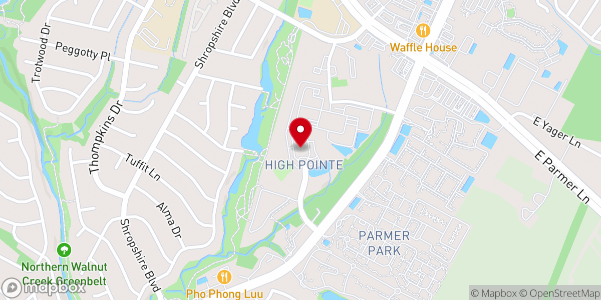 Map showing location of High Pointe Baptist Church