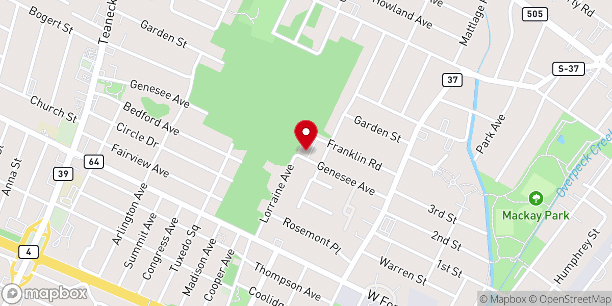 Map showing location of Galilee United Methodist Church