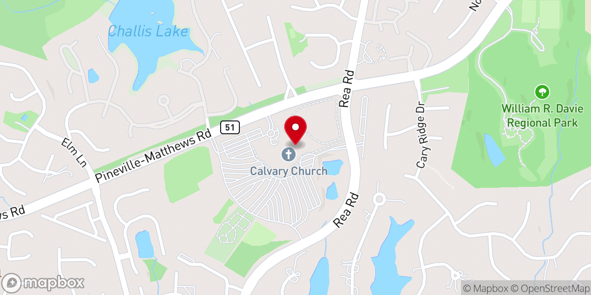 Map showing location of Calvary Church