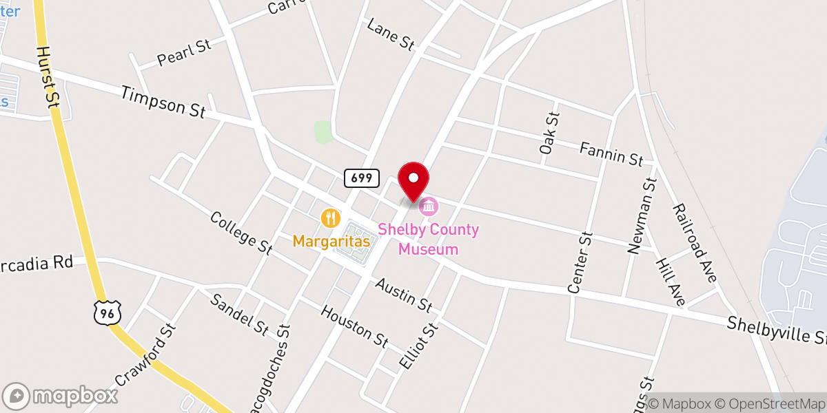 Map showing location of First Baptist Church