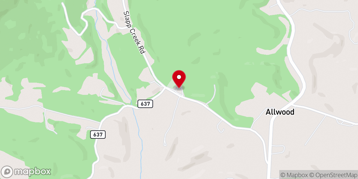 Map showing location of Piney Hill Baptist Church