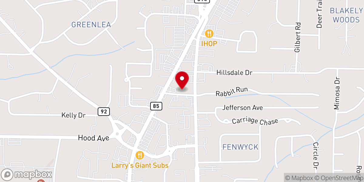 Map showing location of Life Center Church