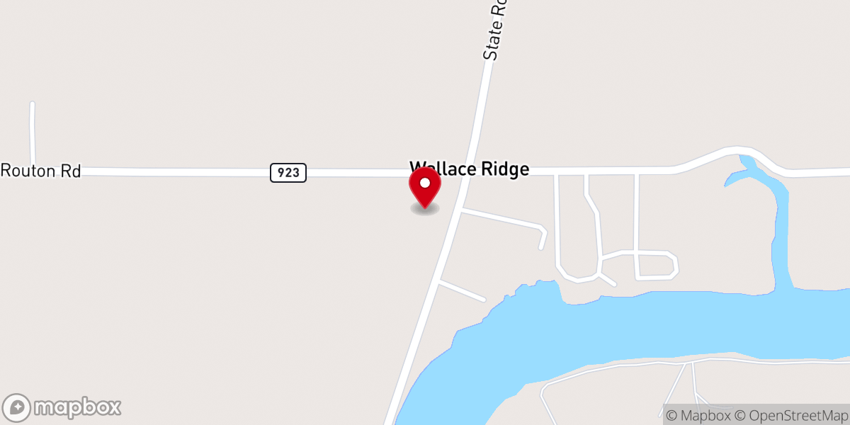 Map showing location of Wallace Ridge Baptist Church