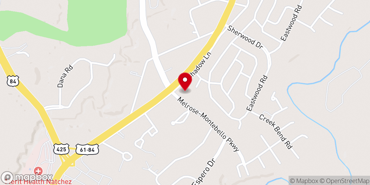 Map showing location of Parkway Baptist Church