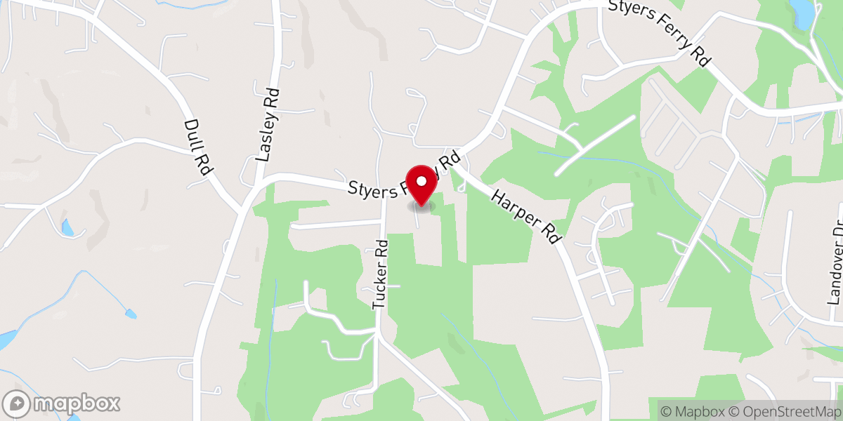 Map showing location of Bible Baptist Church