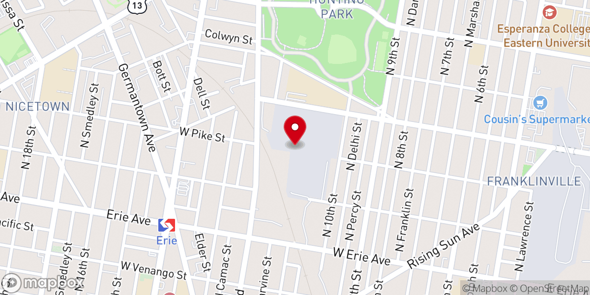 Map showing location of Body of Christ Ministries of Philadelphia Inc