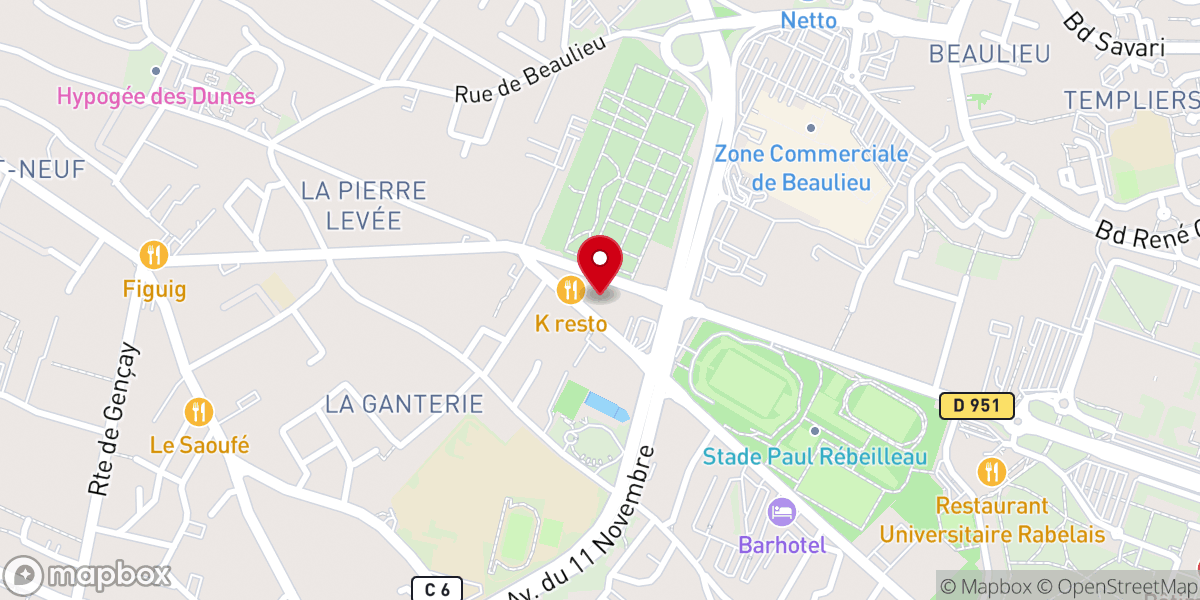 Map showing location of Eglise evangelique aecm poitiers