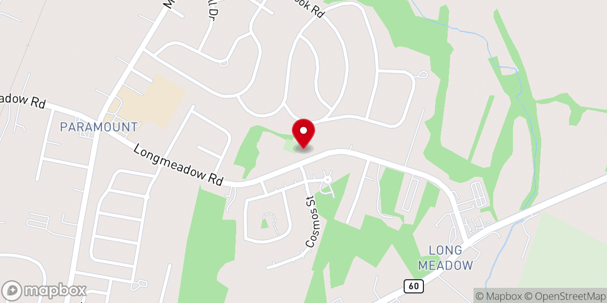 Map showing location of Longmeadow Church