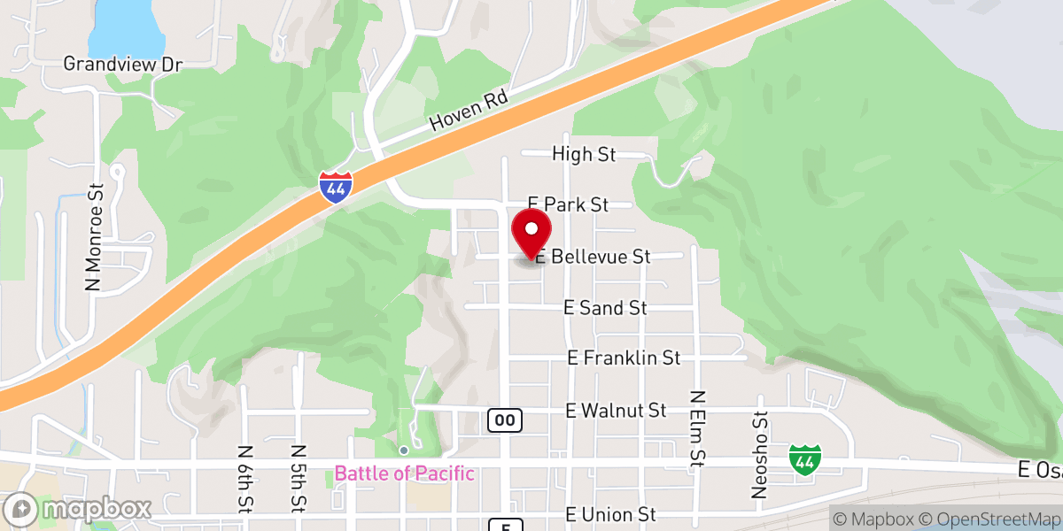 Map showing location of Pacific Temple Cogic