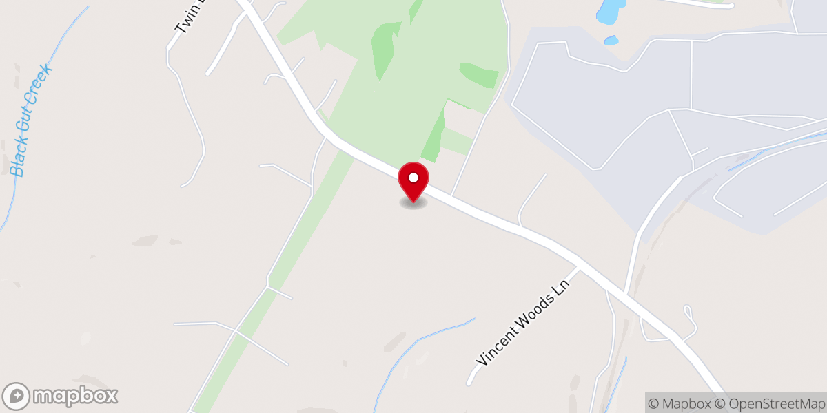 Map showing location of Gaston Baptist Church